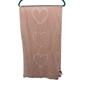 Moschino Pink White Sequin Hearts 100% Silk Scarf